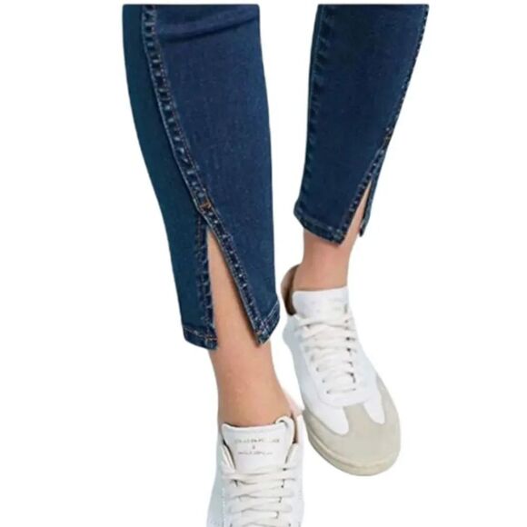 Anthro Pilcro and the Letterpress High Rise Split Ankle Skinny Denim Size 25 - Picture 3 of 13